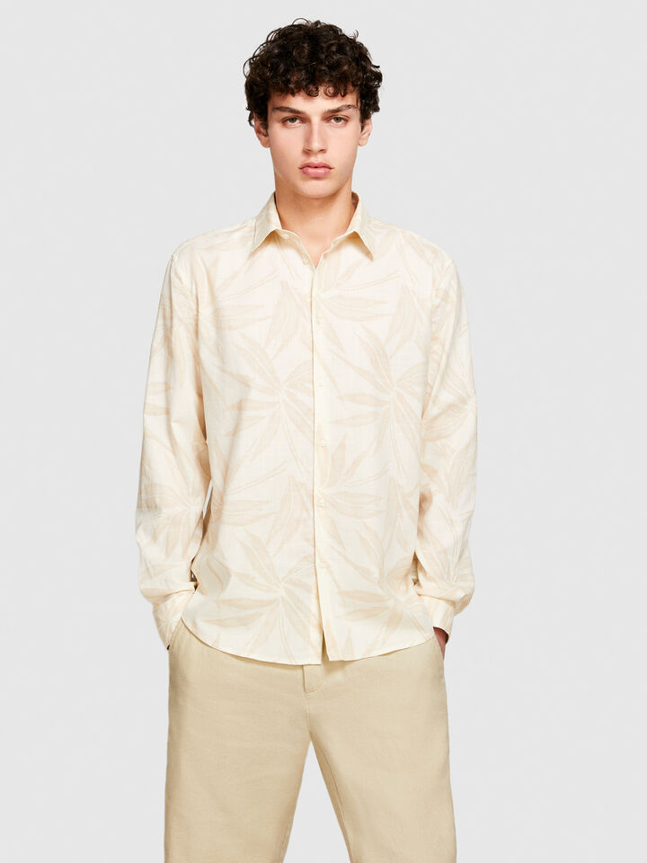 Printed shirt - men's regular fit shirts - Beige | Sisley image number 4